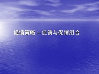 促销策略-促销与促销组