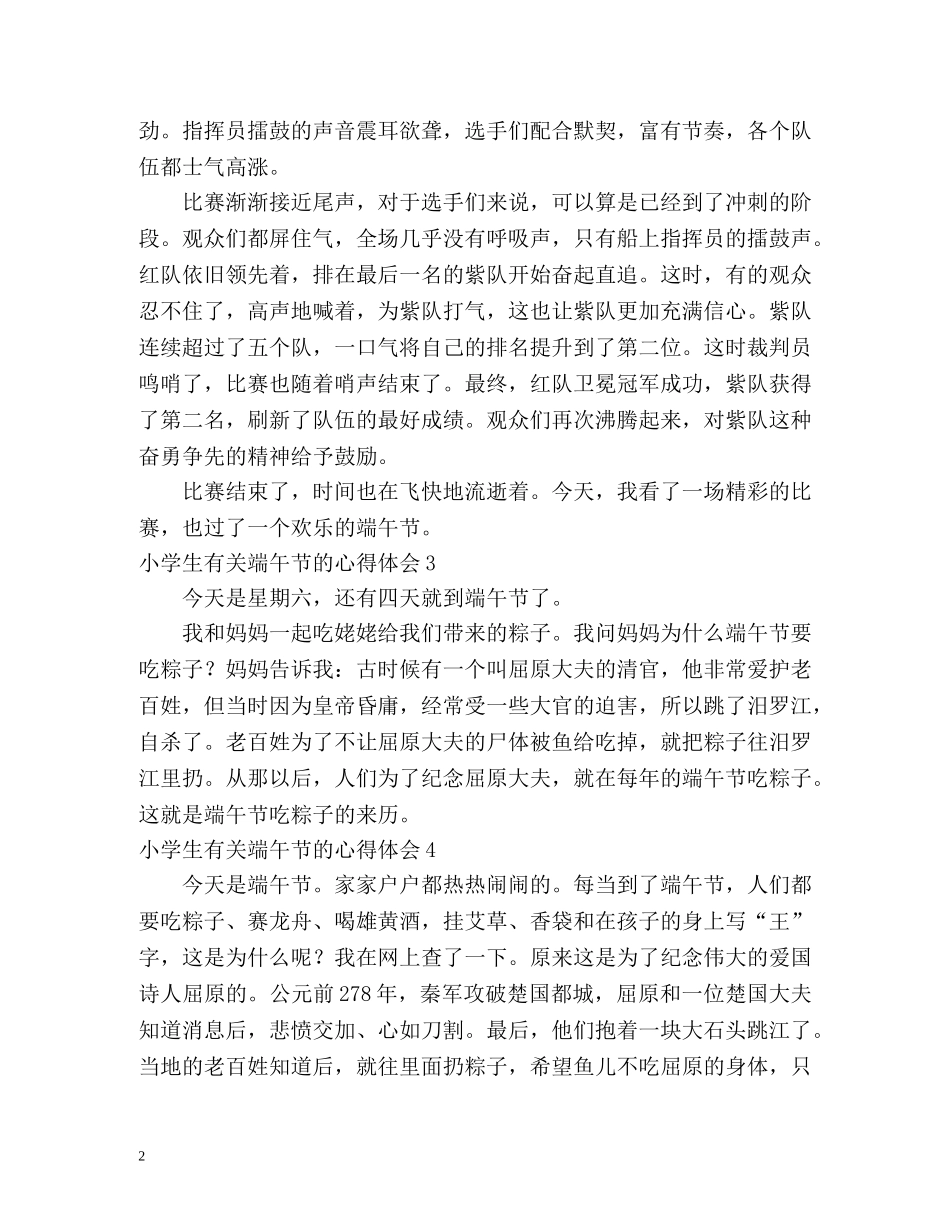 小学生端午节的心得体会 _第2页