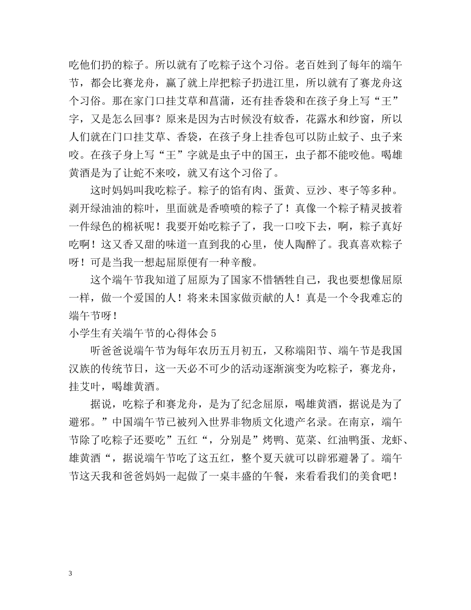 小学生端午节的心得体会 _第3页