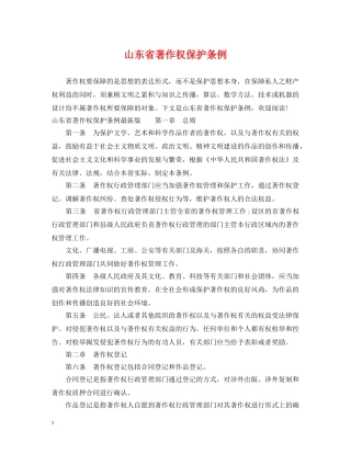 山东省著作权保护条例 