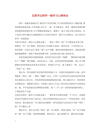 支部书记两学一做学习心得体会 