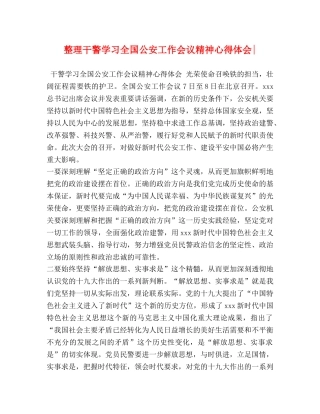 整理干警学习全国公安工作会议精神心得体会- 