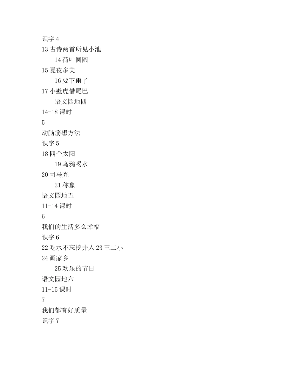 小学一年级语文下册教学参考计划范文 _第3页