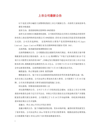 上市公司最新公告