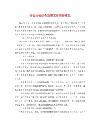 社会治安综合治理工作安排意见 