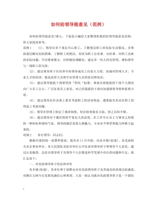 如何给领导提意见（范例） 