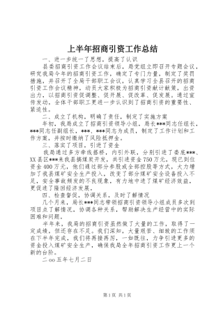 上半年招商引资工作总结 (20)