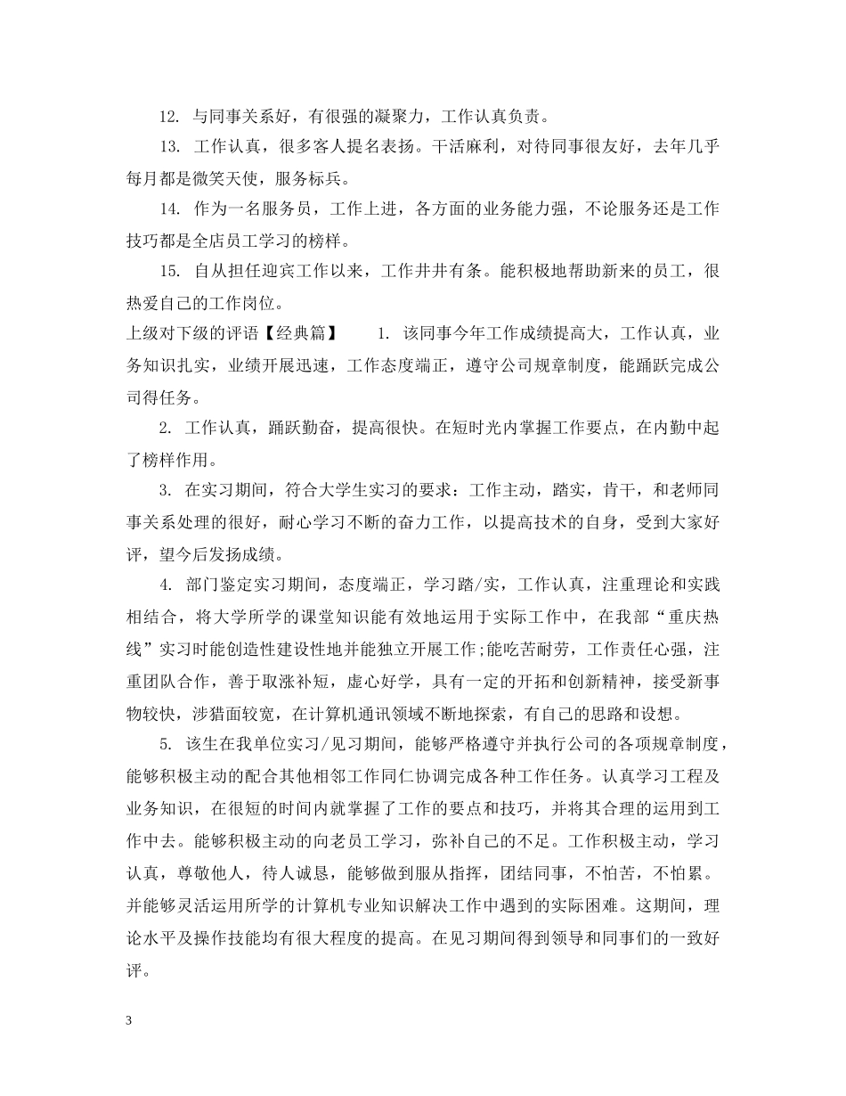 上级对下级的评语_第3页