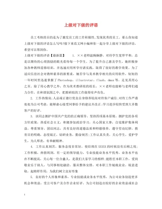上级对下级的评语