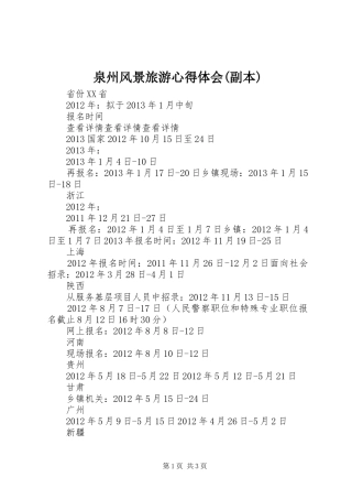 泉州风景旅游体会心得(副本)