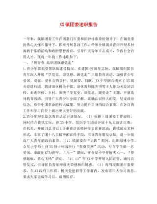 XX镇团委述职报告 