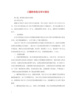 三篇财务收支审计报告