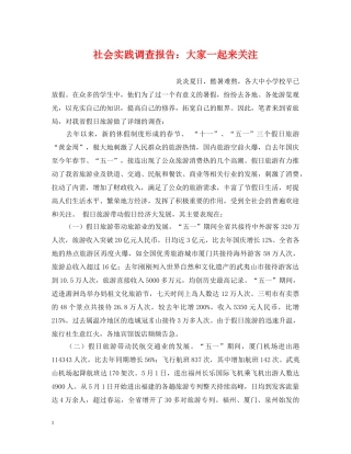 社会实践调查报告：大家一起来关注 