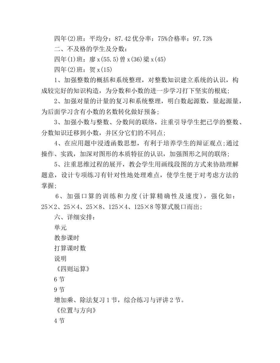 小学数学教学2020年下半年工作参考计划范文 _第3页