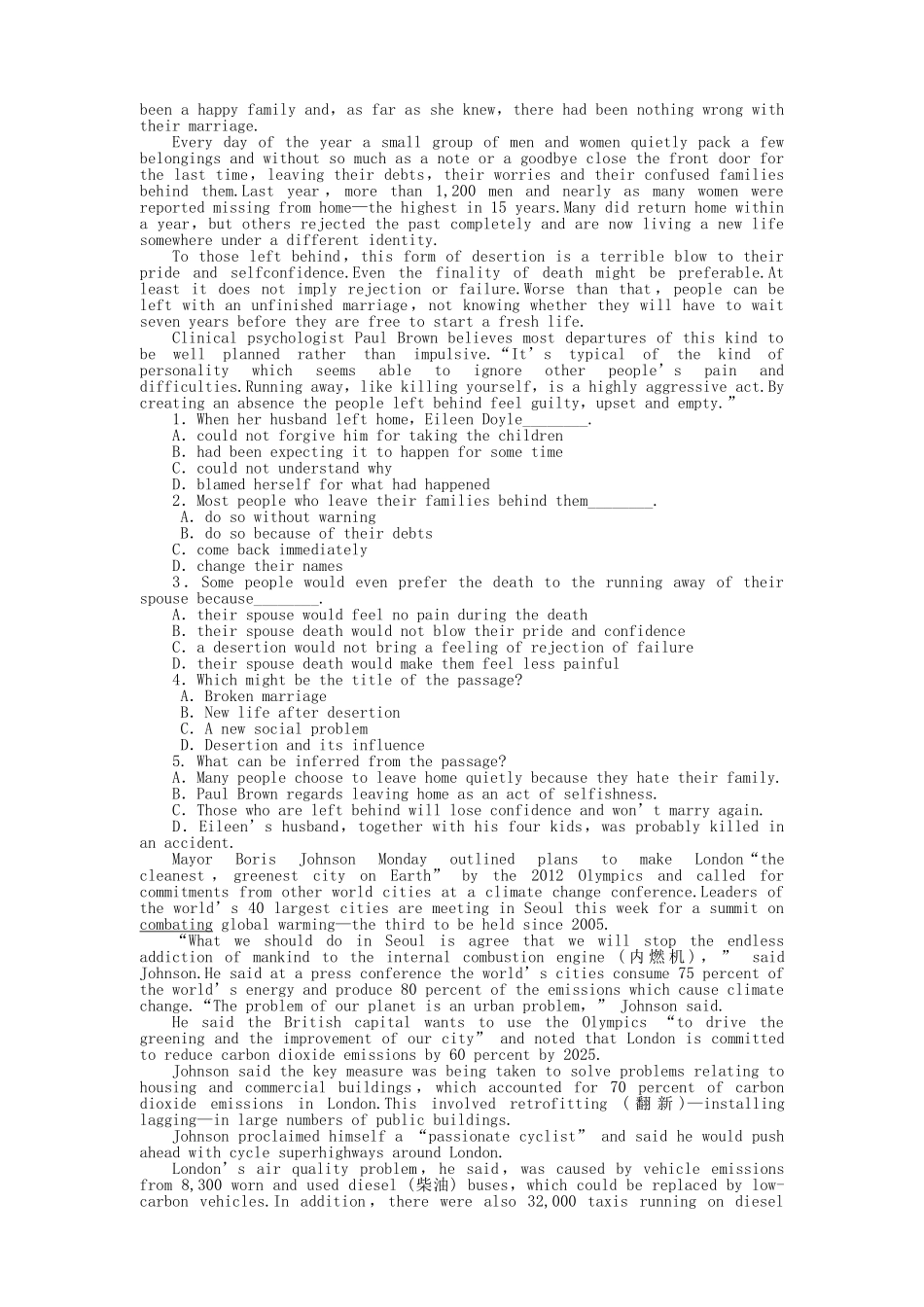 山东专版金版新学案2011高三英语一轮 测试卷 外研版必修36 _第2页