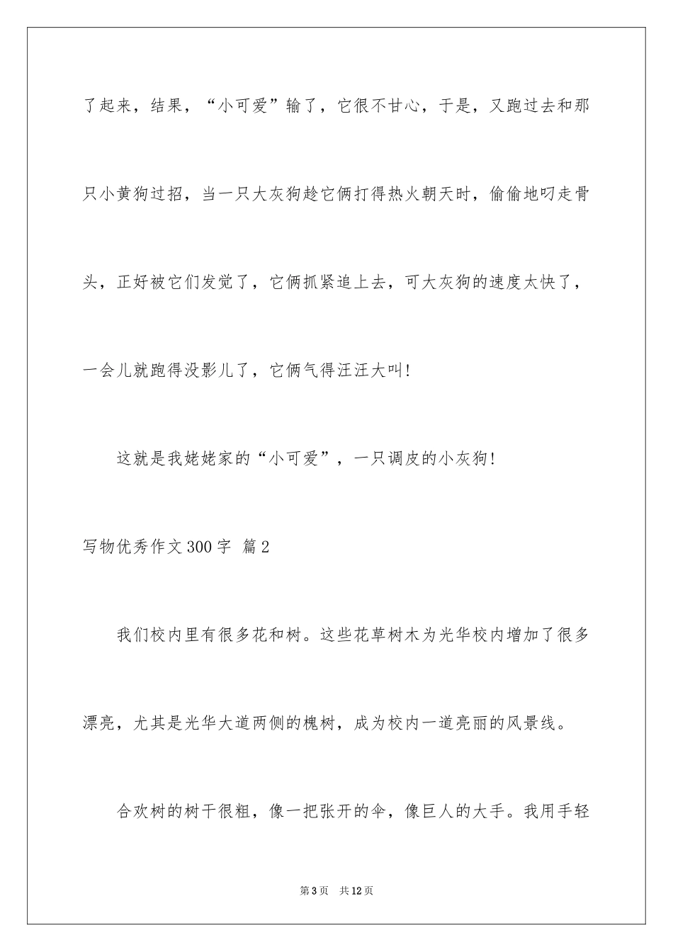 2024写物优秀作文300字_44_第3页