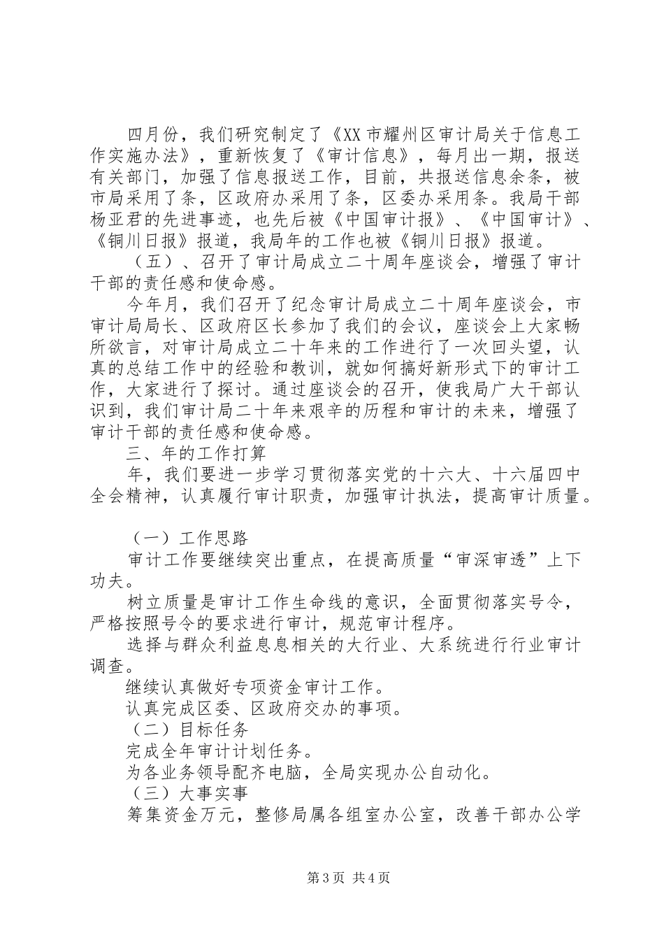 区审计局某年工作的总结 _第3页