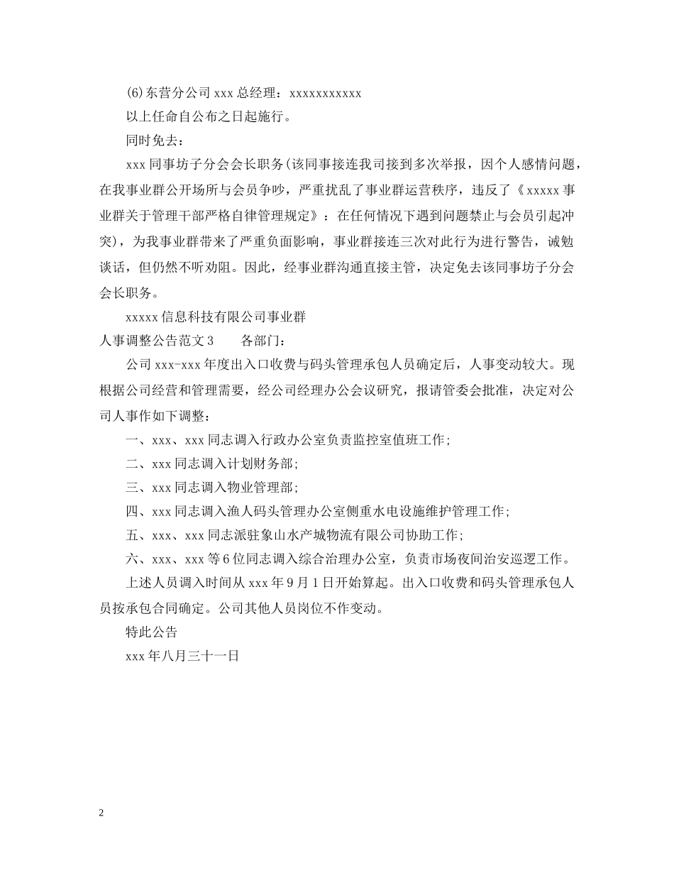 人事调整公告范文_第2页