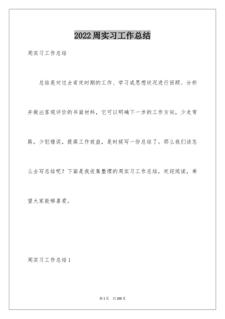 2024周实习工作总结
