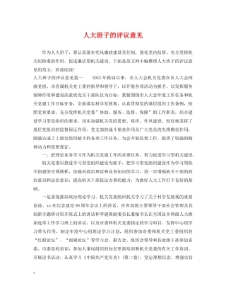 人大班子的评议意见