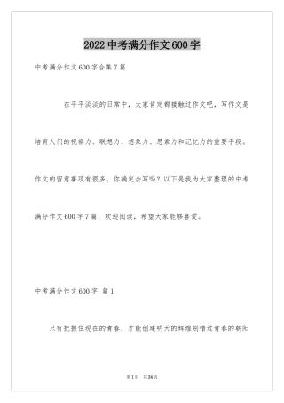 2024中考满分作文600字_50