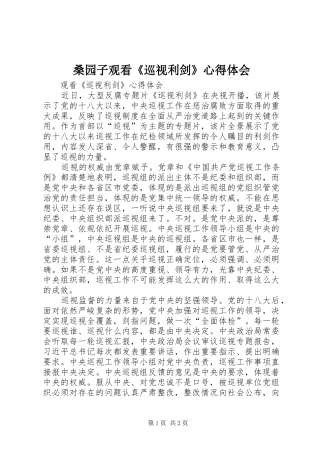 桑园子观看《巡视利剑》体会心得