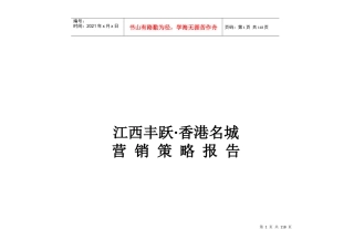 江西丰跃香港名城营销策略及执行报告（87