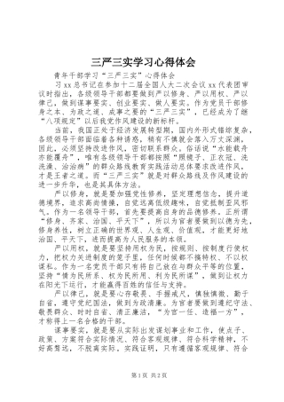 三严三实学习体会心得