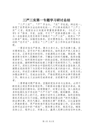 三严三实第一专题学习研讨总结 