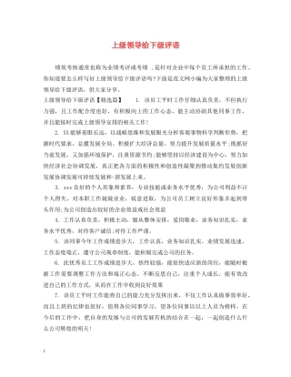 上级领导给下级评语