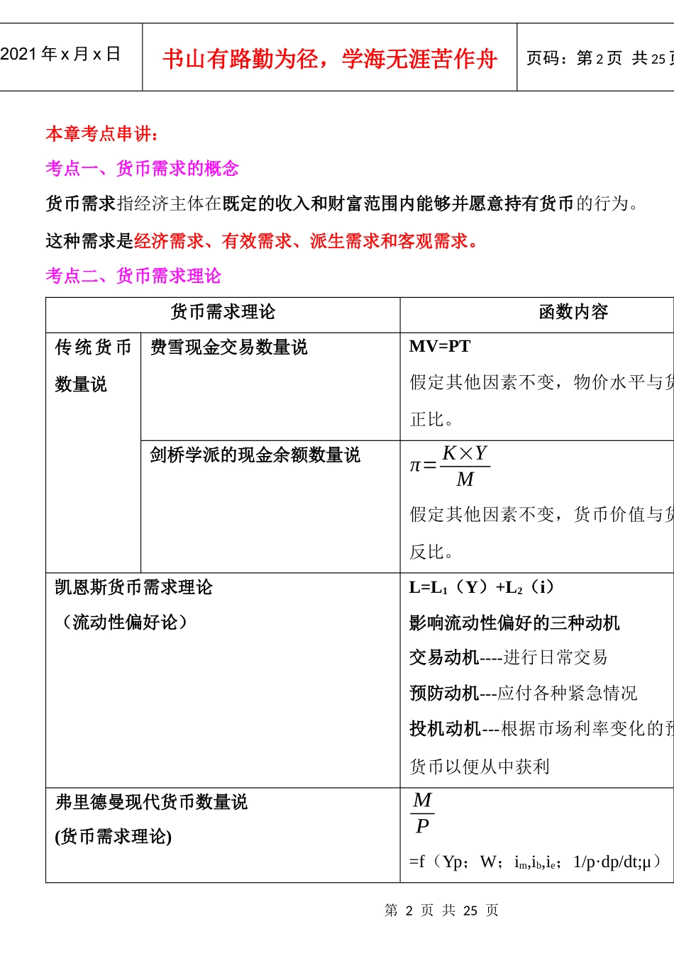 经济师XXXX年中级基础知识冲刺班 讲义--第三部分 货币与金融_第2页