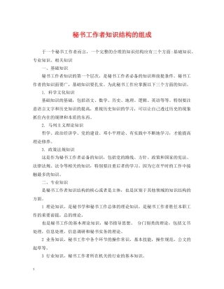 秘书工作者知识结构的组成 
