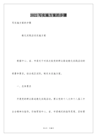 2024写实施方案的步骤
