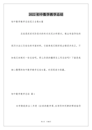 2024初中数学教学总结_9