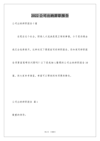 2024公司出纳辞职报告_48