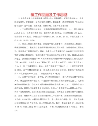 镇工作回顾及工作思路 