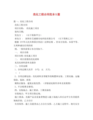 亮化工程合同范本5篇