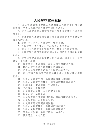 人民防空宣传标语