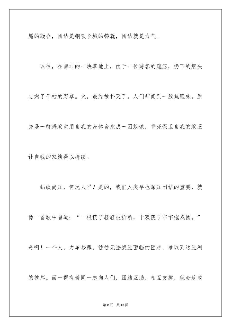 2024团结就是力量演讲稿_295_第2页