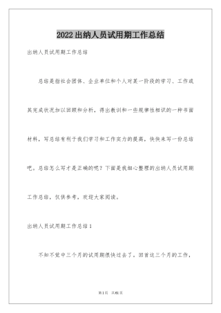 2024出纳人员试用期工作总结_8