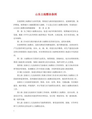 山东土地整治条例 