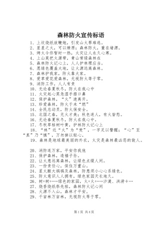 森林防火宣传标语 (6)