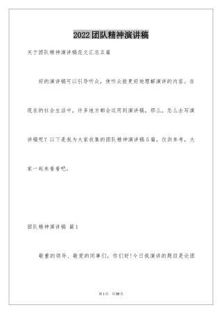 2024团队精神演讲稿_318