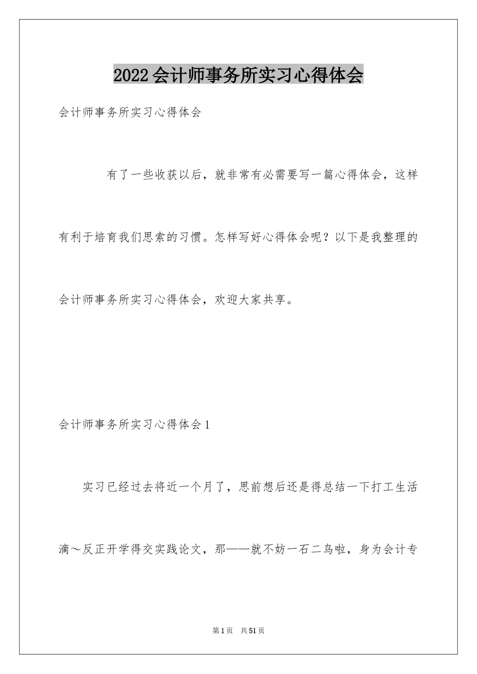 2024会计师事务所实习心得体会_2_第1页