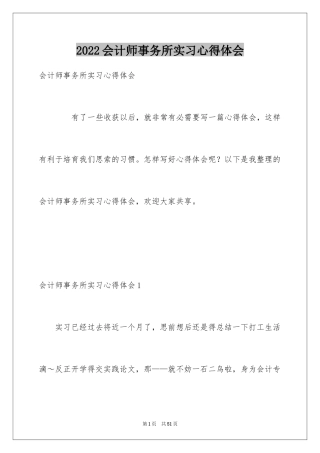 2024会计师事务所实习心得体会_2