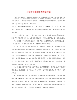 上司对下属的工作表现评语