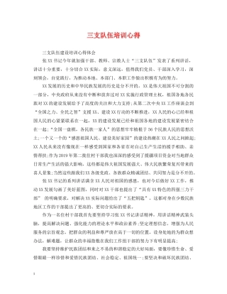 三支队伍培训心得