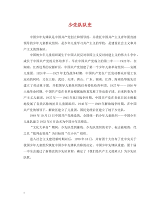少先队队史 