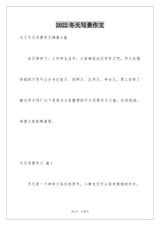 2024冬天写景作文_4