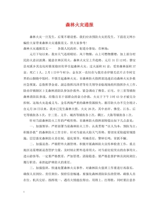 森林火灾通报 
